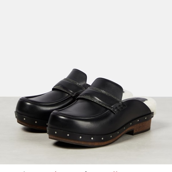 Brunello Cucinelli embellished leather clogs - Picture 5 of 11